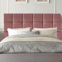 Cabeceira Estofada Cama Box Solteiro 90cm Espanha Suede Rose- Mabe Magazine - 3