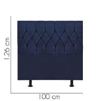 Cabeceira Estofada Cama Box Solteiro 100cm Istambul Suede Azul- Mabe Magazine - 3