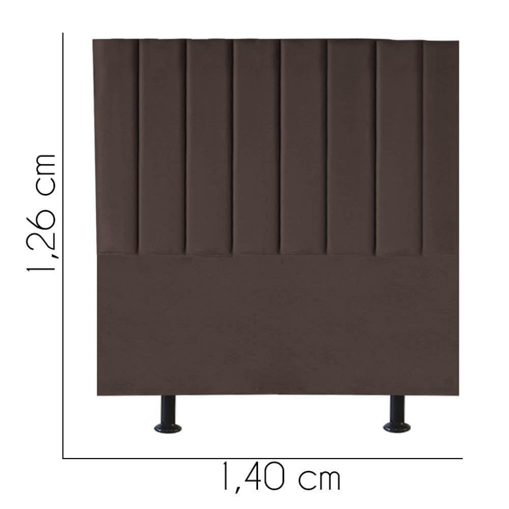 Cabeceira Estofada Carla 140cm Casal Para Cama Colchão Box Quarto Suede Marrom - Aurora Line - 3