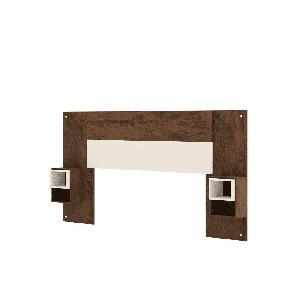 Cabeceira Cama Box Regulável Casal/solteiro Com Nicho Acoplado Tóquio Imbuia/champanhe - Mabe Magazine - 3