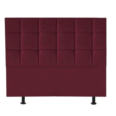 Cabeceira Estofada Cama Box Casal King 195cm Espanha Suede Bordo- Mabe Magazine