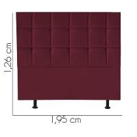 Cabeceira Estofada Cama Box Casal King 195cm Espanha Suede Bordo- Mabe Magazine - 2