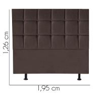 Cabeceira Estofada Cama Box Casal King 195cm Espanha Suede Marrom- Mabe Magazine - 2