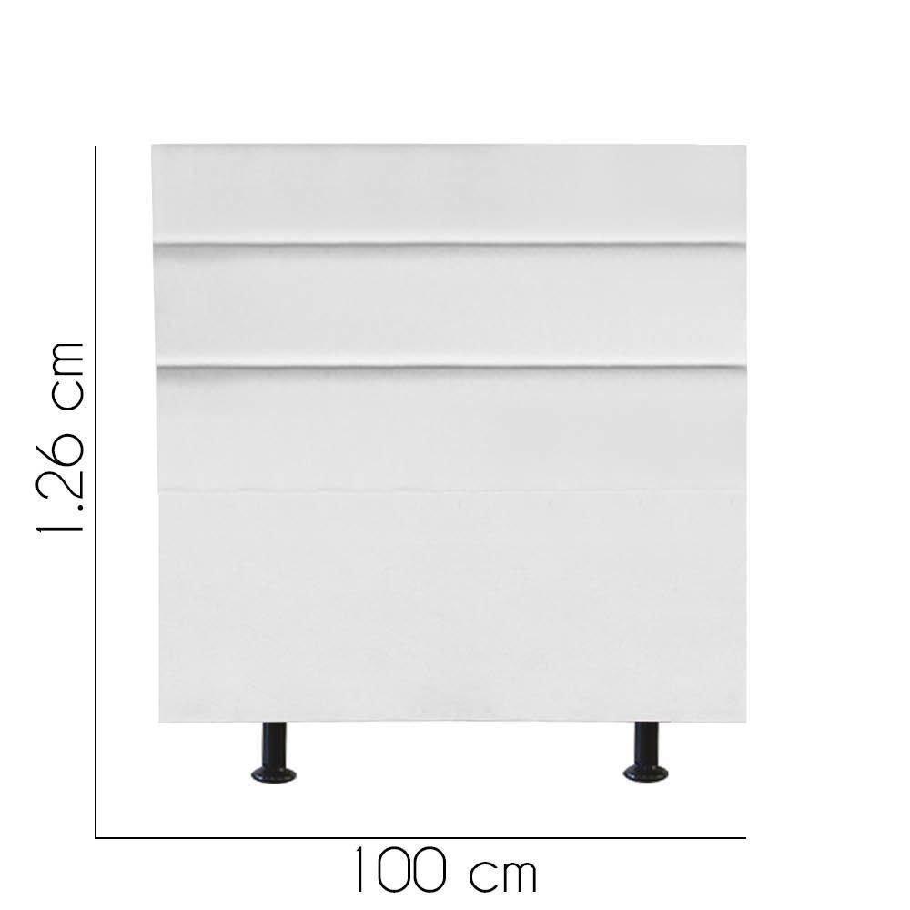 Cabeceira Estofada Argentina 100cm Solteiro Para Cama Colchão Box Quarto Suede Branco - Aurora Line - 2