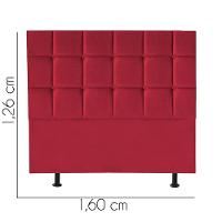 Cabeceira Estofada Cama Box Casal Queen 160cm Espanha Corino Vermelho- Mabe Magazine - 2