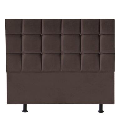 Cabeceira Estofada Cama Box Casal Queen 160cm Espanha Suede Marrom- Mabe Magazine