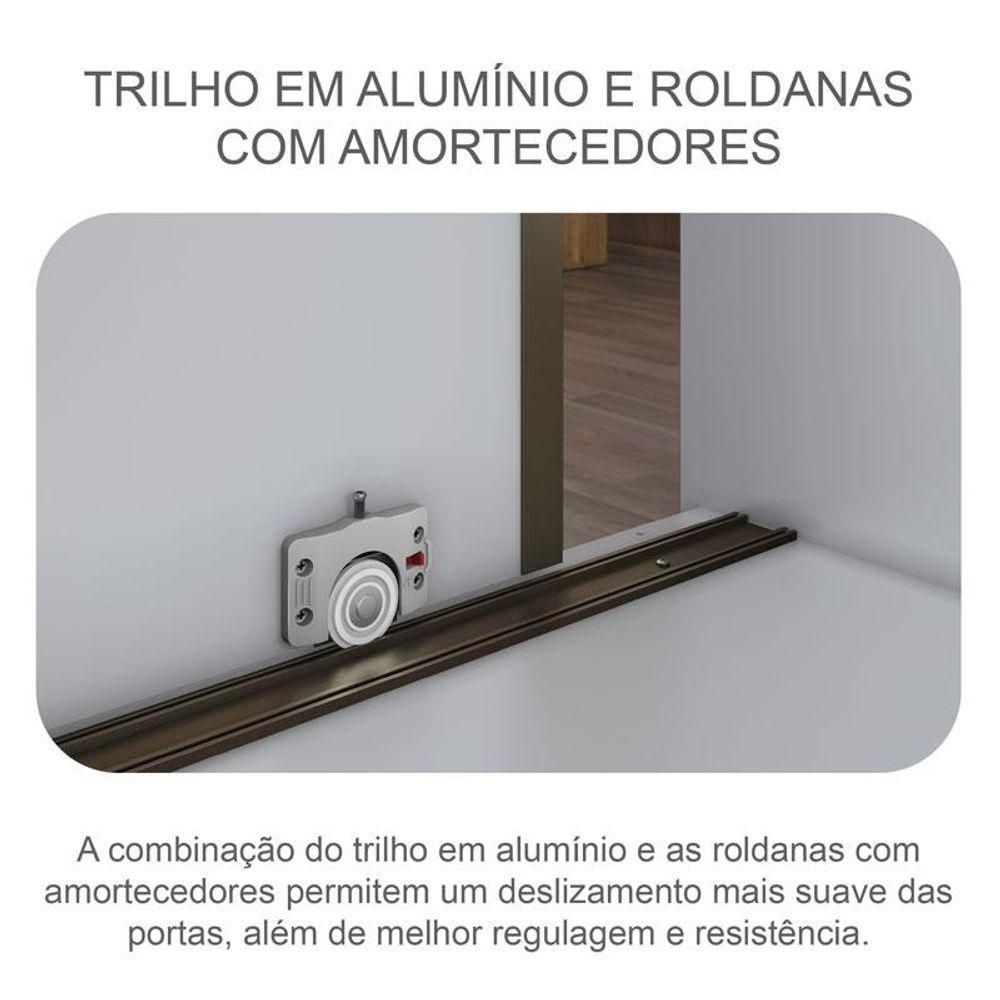 Guarda Roupa Casal Logan 3 Portas 4 Gavetas Neve - Novo Horizonte - 4