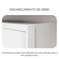 Guarda Roupa Casal Logan 3 Portas 4 Gavetas Neve - Novo Horizonte - 6