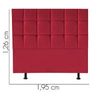 Cabeceira Estofada Cama Box Casal King 195cm Espanha Corino Vermelho- Mabe Magazine - 2