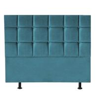 Cabeceira Estofada Cama Box Casal Queen 160cm Espanha Suede Azul Turquesa- Mabe Magazine - 1