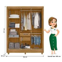 Guarda Roupa Casal Bolívia E Cômoda Georgia Freijó Cinza - Moval