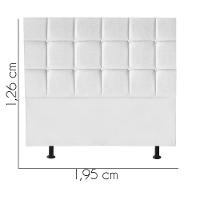 Cabeceira Estofada Cama Box Casal King 195cm Espanha Corino Branco- Mabe Magazine - 2