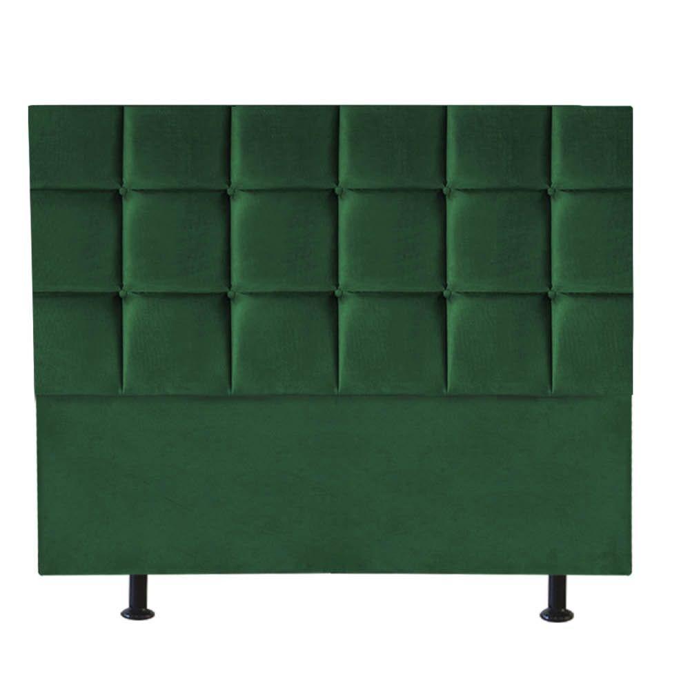 Cabeceira Estofada Cama Box Casal King 195cm Espanha Suede Verde- Mabe Magazine - 1