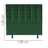 Cabeceira Estofada Cama Box Casal King 195cm Espanha Suede Verde- Mabe Magazine - 2