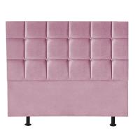 Cabeceira Estofada Cama Box Casal King 195cm Espanha Suede Rosa Bebe- Mabe Magazine - 1