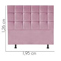 Cabeceira Estofada Cama Box Casal King 195cm Espanha Suede Rosa Bebe- Mabe Magazine - 2