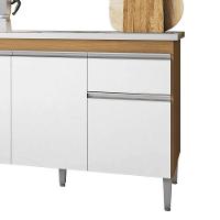 Balcão Gabinete De Pia Para Cozinha Sem Tampo 120cm Tatiane Amêndoa/branco- Mabe Magazine - 3