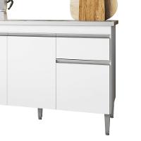 Balcão Gabinete De Pia Para Cozinha Sem Tampo 120cm Tatiane Branco- Mabe Magazine - 3