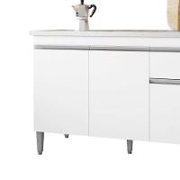 Balcão Gabinete De Pia Para Cozinha Sem Tampo 120cm Tatiane Branco- Mabe Magazine - 4