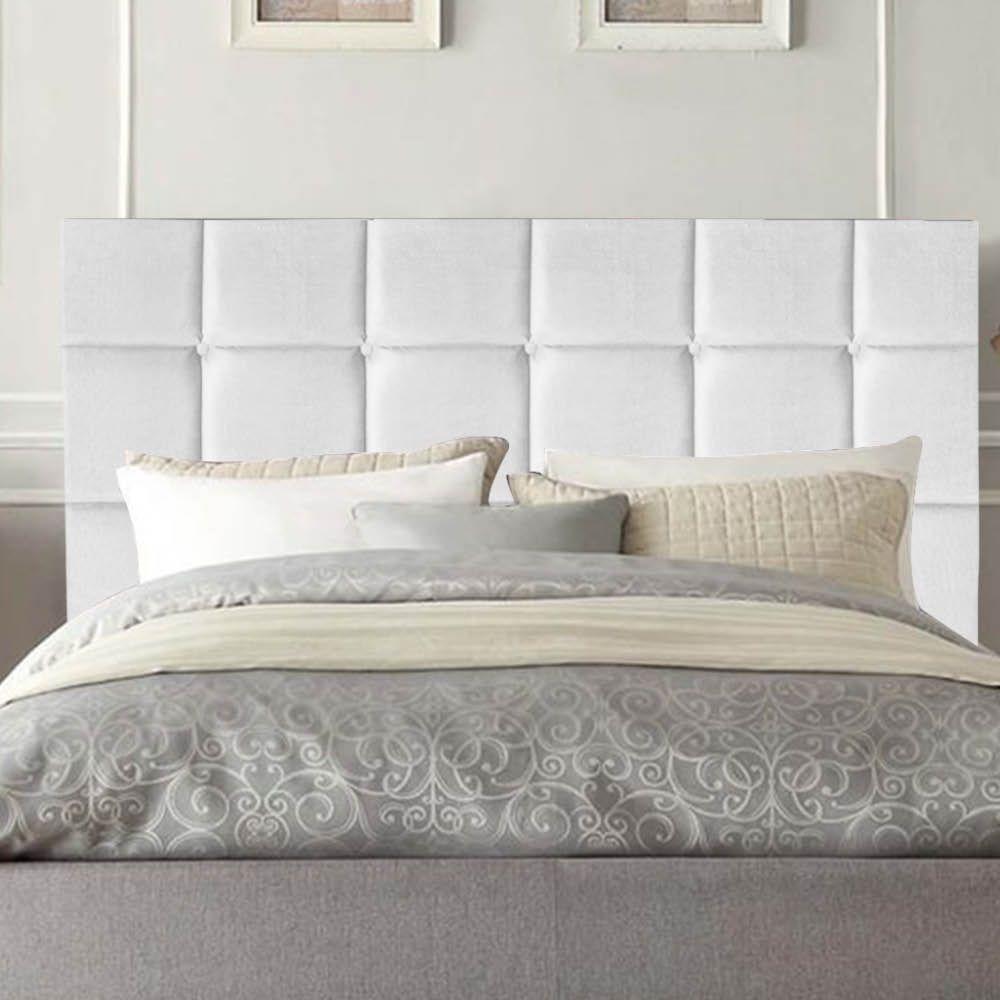 Cabeceira Estofada Cama Box Solteiro 100cm Espanha Corino Branco- Mabe Magazine - 3