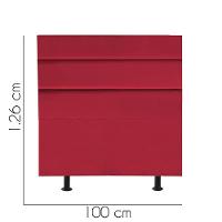 Cabeceira Estofada Cama Box Solteiro 100cm Argentina Suede Vermelho- Mabe Magazine - 3