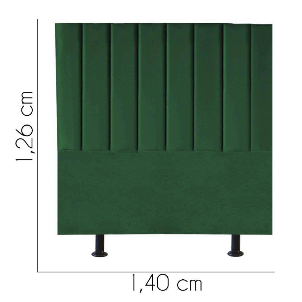 Cabeceira Estofada Carla 140cm Casal Para Cama Colchão Box Quarto Suede Verde - Aurora Line - 3