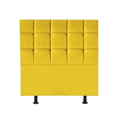 Cabeceira Estofada Cama Box Solteiro 100cm Espanha Corino Amarelo- Mabe Magazine
