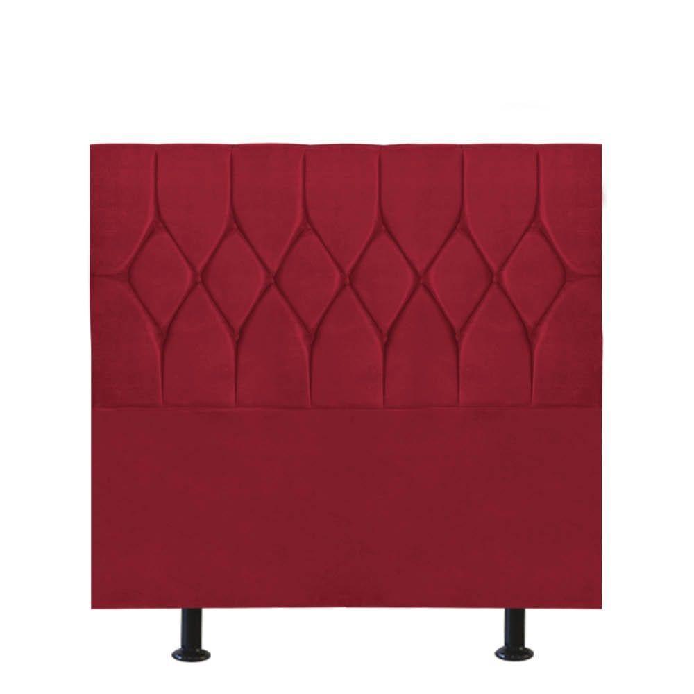 Cabeceira Estofada Cama Box Solteiro 90cm Istambul Suede Vermelho- Mabe Magazine - 1