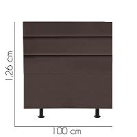 Cabeceira Estofada Cama Box Solteiro 100cm Argentina Suede Marrom- Mabe Magazine - 3