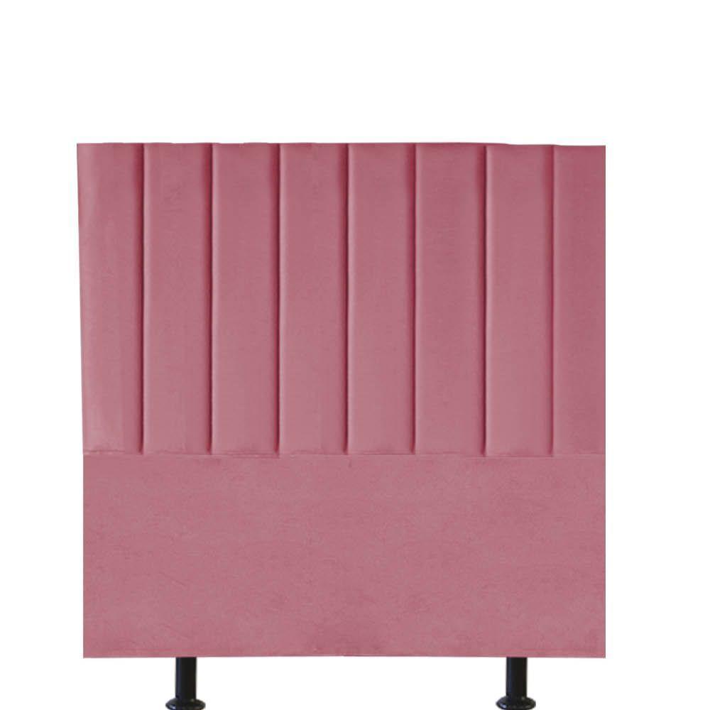 Cabeceira Estofada Carla 90cm Solteiro Para Cama Colchão Box Quarto Suede Rosa Bebê - Aurora Line - 1