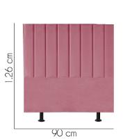 Cabeceira Estofada Carla 90cm Solteiro Para Cama Colchão Box Quarto Suede Rosa Bebê - Aurora Line - 2