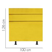 Cabeceira Estofada Cama Box Solteiro 100cm Argentina Suede Amarelo- Mabe Magazine - 3