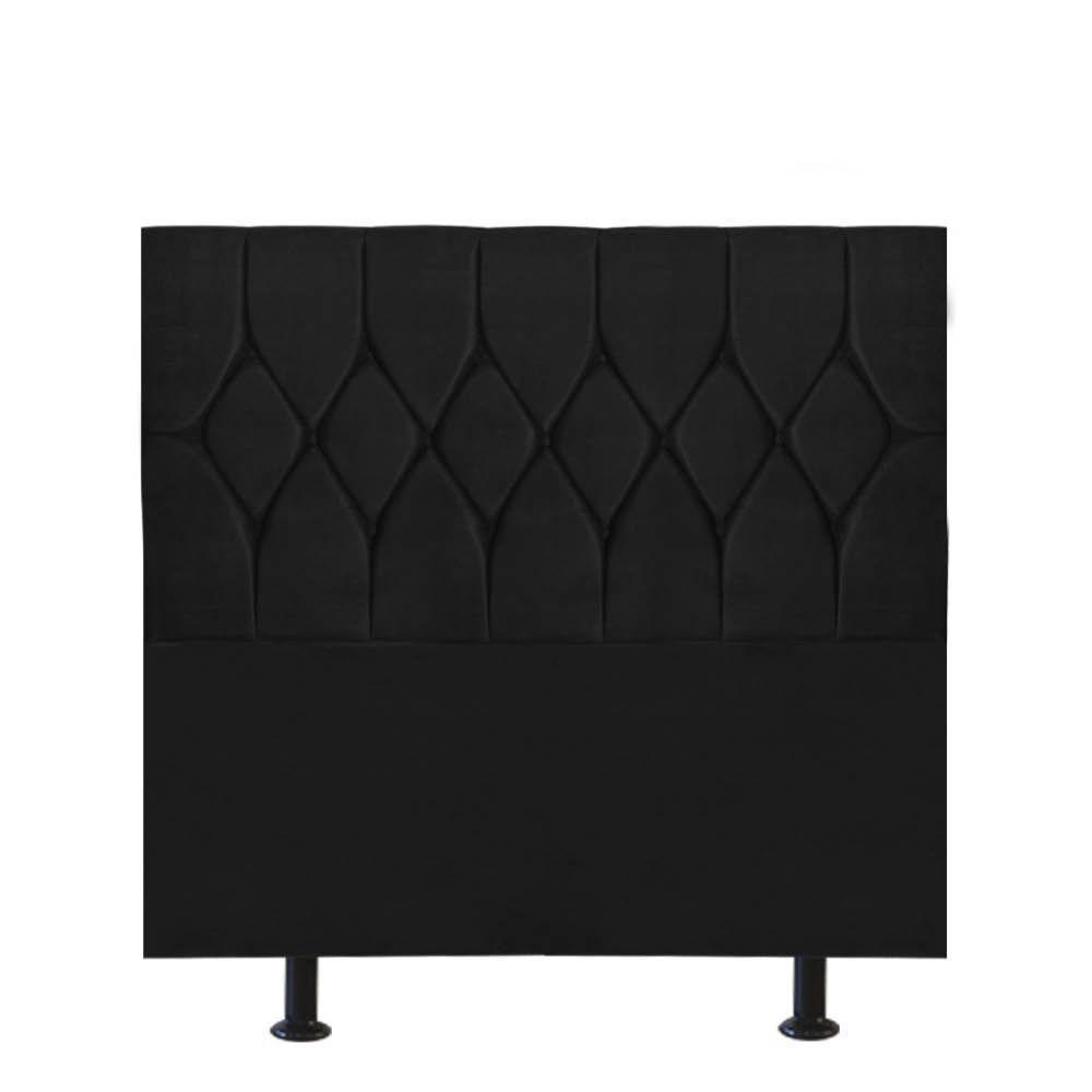 Cabeceira Estofada Cama Box Solteiro 100cm Istambul Suede Preto- Mabe Magazine - 1