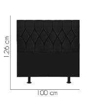 Cabeceira Estofada Cama Box Solteiro 100cm Istambul Suede Preto- Mabe Magazine - 3