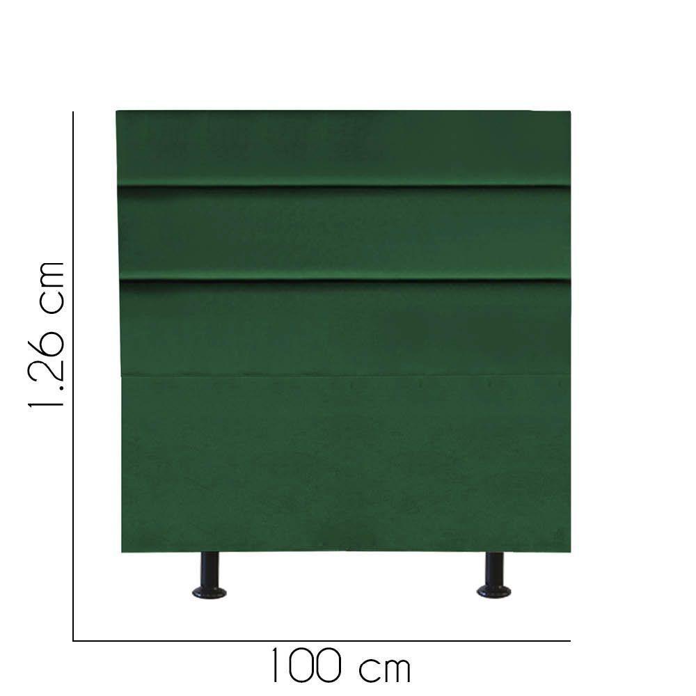 Cabeceira Estofada Cama Box Solteiro 100cm Argentina Corino Verde- Mabe Magazine - 3