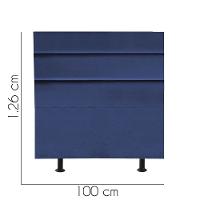 Cabeceira Estofada Cama Box Solteiro 100cm Argentina Suede Azul- Mabe Magazine - 3