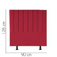 Cabeceira Estofada Carla 90cm Solteiro Para Cama Colchão Box Quarto Suede Vermelho - Aurora Line - 2