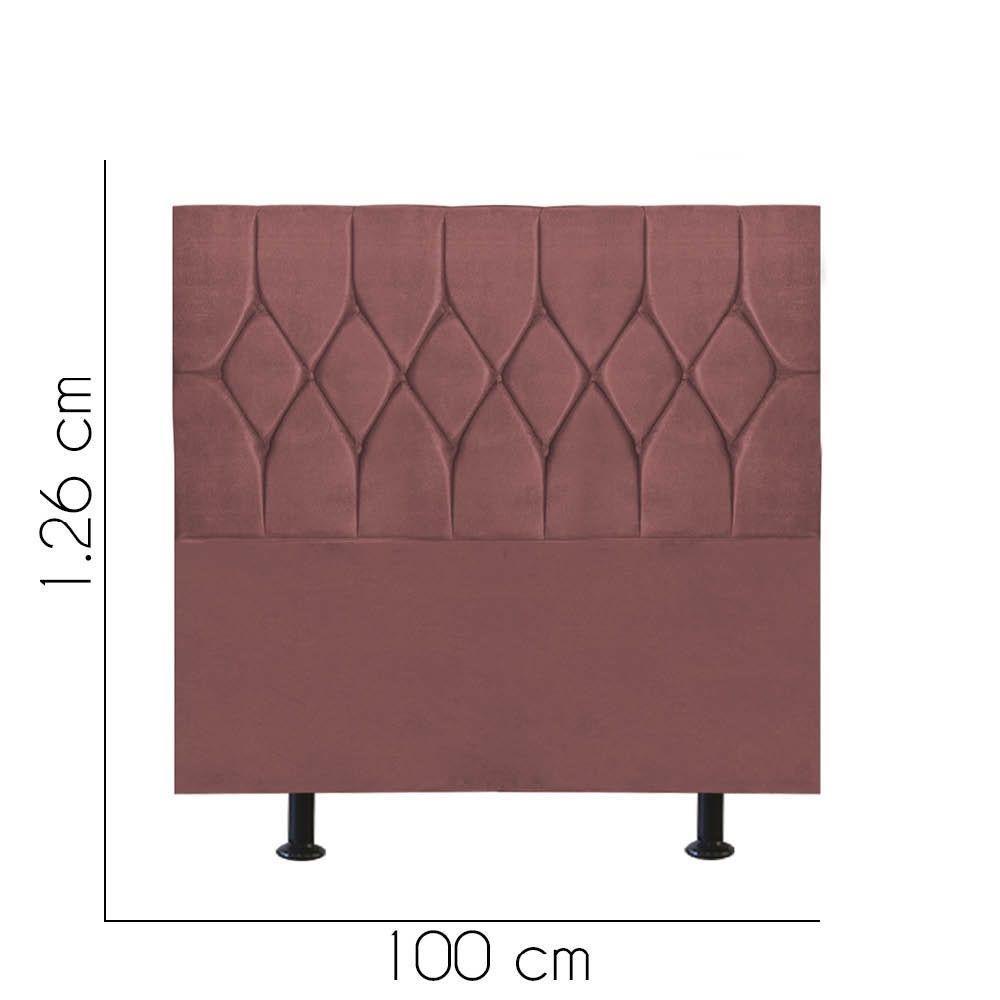 Cabeceira Estofada Cama Box Solteiro 100cm Istambul Suede Rose- Mabe Magazine - 3