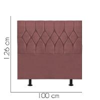 Cabeceira Estofada Cama Box Solteiro 100cm Istambul Suede Rose- Mabe Magazine - 3