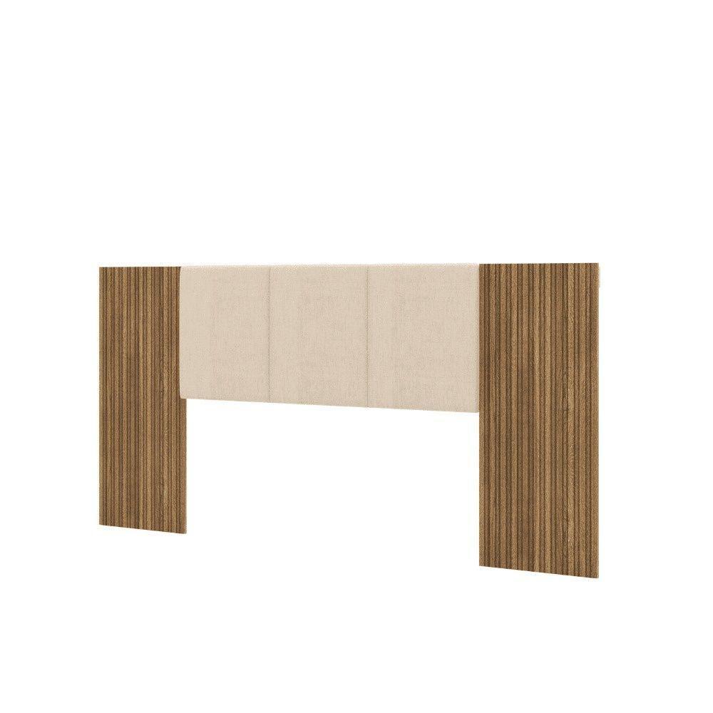 Cabeceira Estofada Cama Box Casal Queen Com Led Dubai Zen Nature Brisa/linho Bege - Mabe Magazine - 3