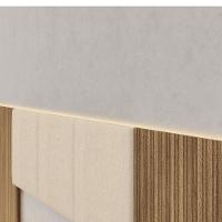 Cabeceira Estofada Cama Box Casal Queen Com Led Dubai Zen Nature Brisa/linho Bege - Mabe Magazine