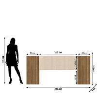 Cabeceira Estofada Cama Box Casal Queen Com Led Dubai Zen Nature Brisa/linho Bege - Mabe Magazine - 5