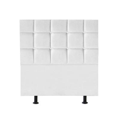 Cabeceira Estofada Cama Box Solteiro 90cm Espanha Corino Branco- Mabe Magazine
