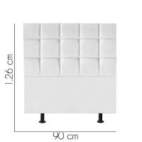 Cabeceira Estofada Cama Box Solteiro 90cm Espanha Corino Branco- Mabe Magazine - 2