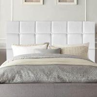 Cabeceira Estofada Cama Box Solteiro 90cm Espanha Corino Branco- Mabe Magazine - 3