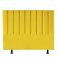 Cabeceira Estofada Carla 160cm Queen Size Para Cama Colchão Box Quarto Suede Amarelo - Aurora Line - 2