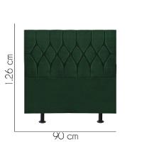 Cabeceira Estofada Cama Box Solteiro 90cm Istambul Suede Verde- Mabe Magazine - 3