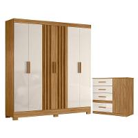 Guarda Roupa Casal Valença E Cômoda Vênus Freijó Off White - Moval - 1