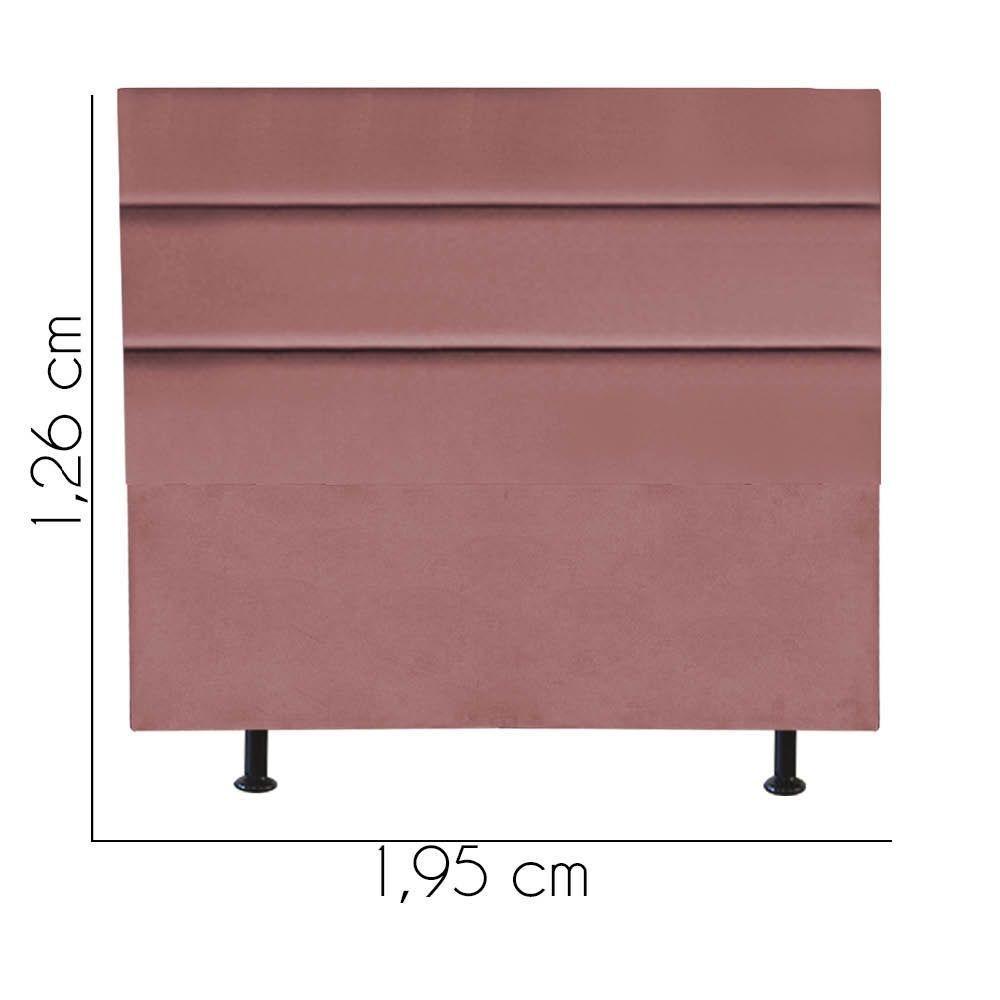 Cabeceira Estofada Cama Box King 195cm Argentina Suede Rose- Mabe Magazine - 3