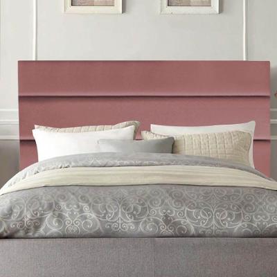Cabeceira Estofada Cama Box King 195cm Argentina Suede Rose- Mabe Magazine